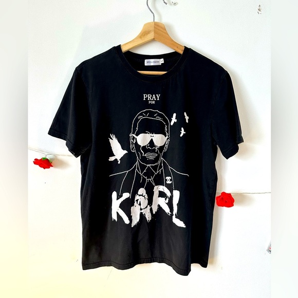 Karl Lagerfeld Graphic Chanel Logo Designer Inspired Tee L - Picture 5 of 7
